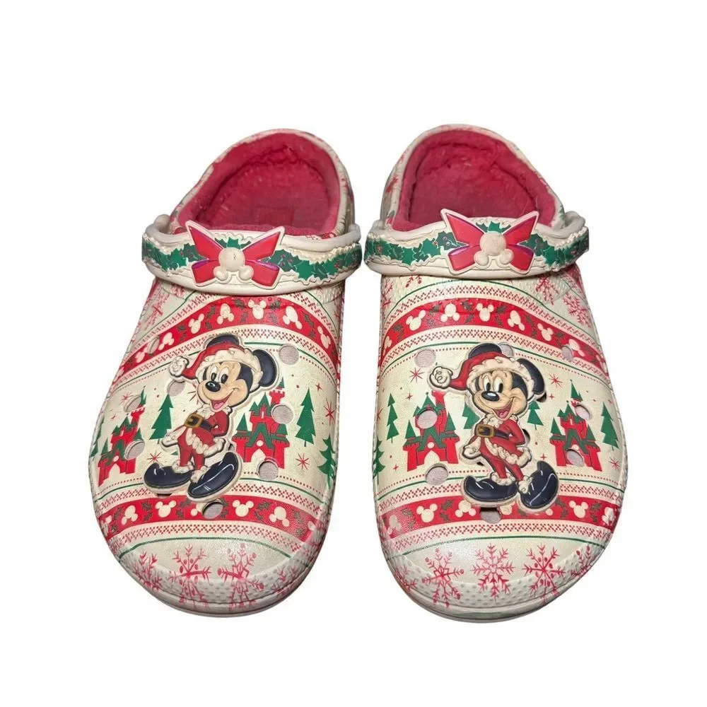 Crocs Adults Santa Mickey Mouse Fair Isle Holiday Clogs M 10 women’s 12